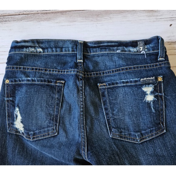 7 For All Mankind Dark Blue Skinny Jeans - Picture 6 of 7